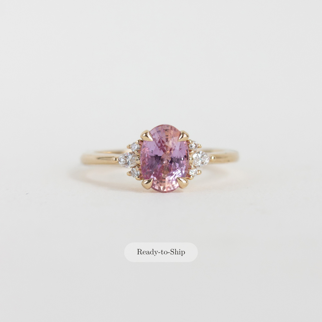 Pink Sapphire Engagement Ring