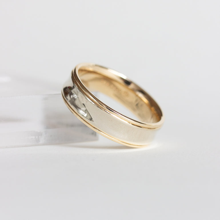 Two Toned Gold Vintage Wedding Band