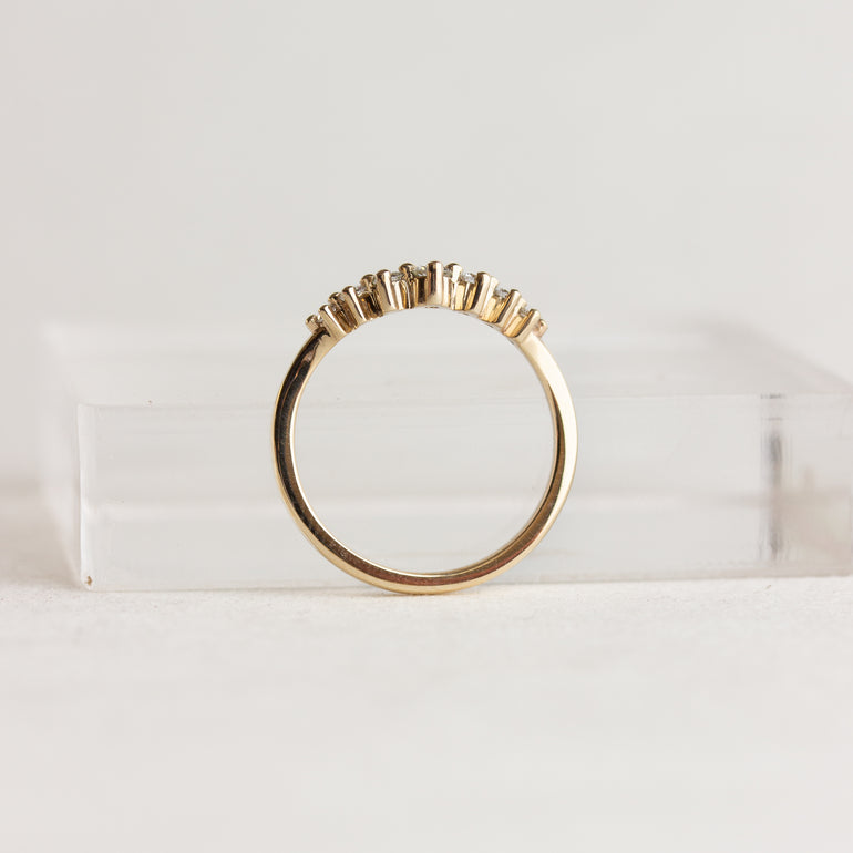 contour diamond wedding band