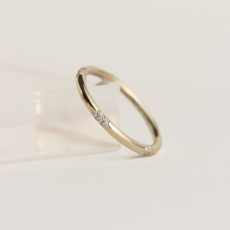 Cluster Diamond Wedding Band