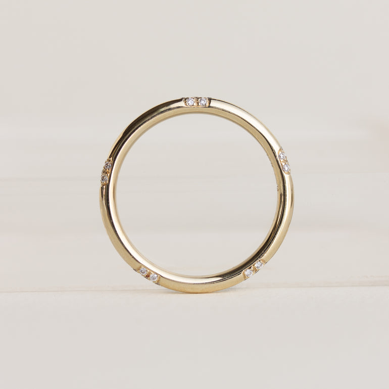 Cluster Diamond Wedding Band