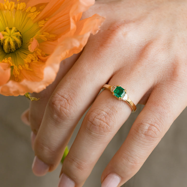 Emerald Asscher Engagement Ring