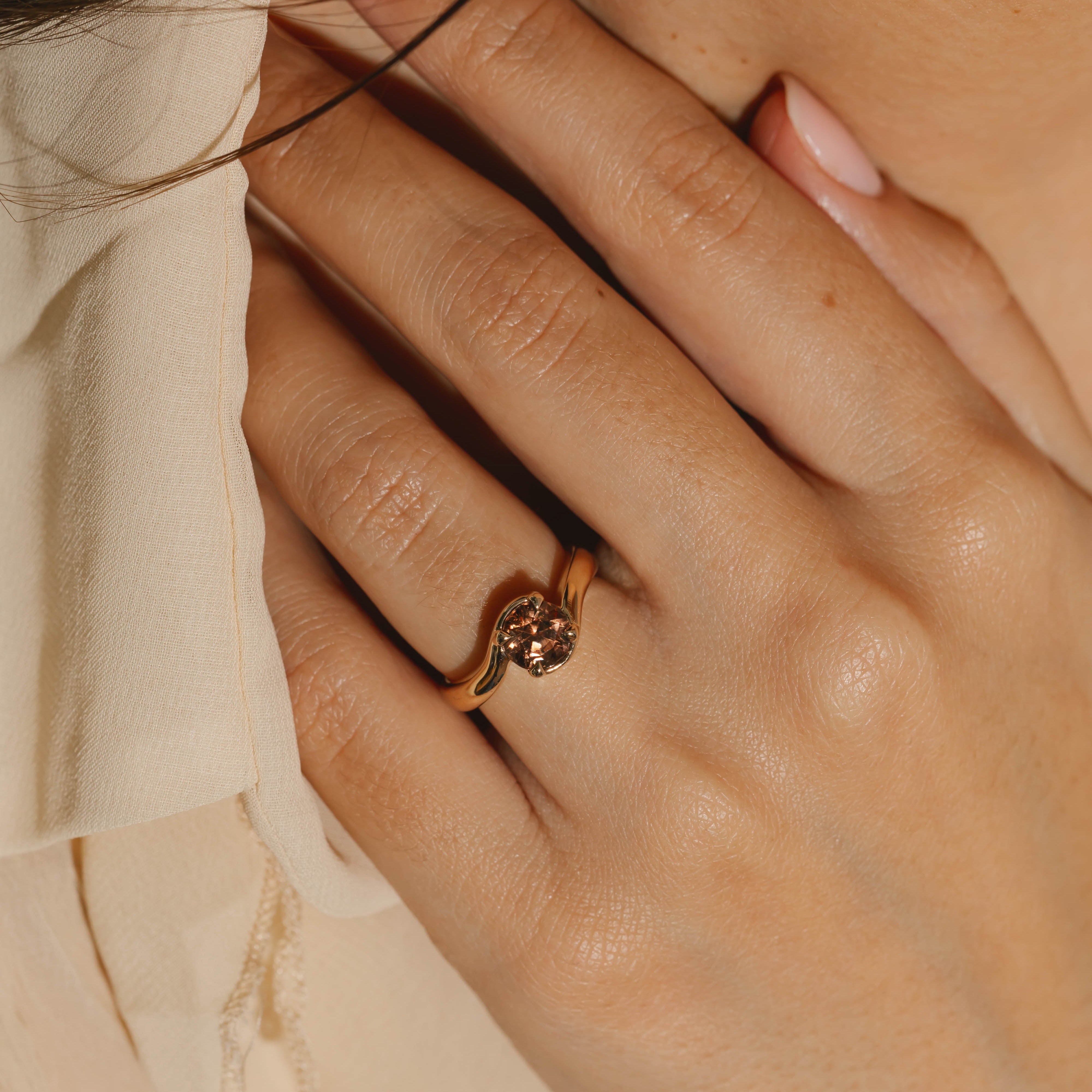 Chocolate Zircon Engagement Ring