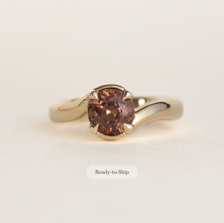 Chocolate Zircon Engagement Ring
