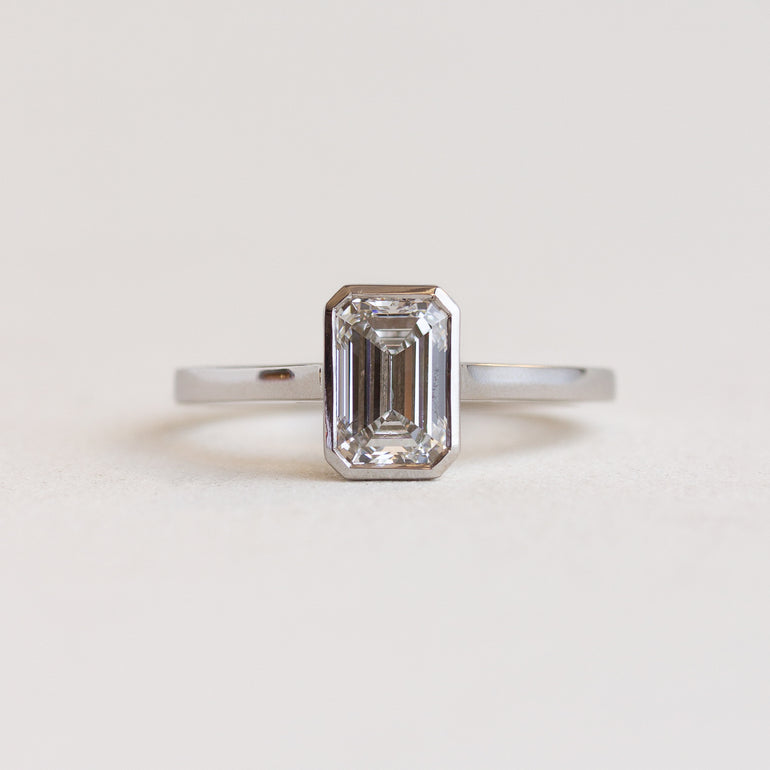 Emerald-cut Diamond Engagement Ring 