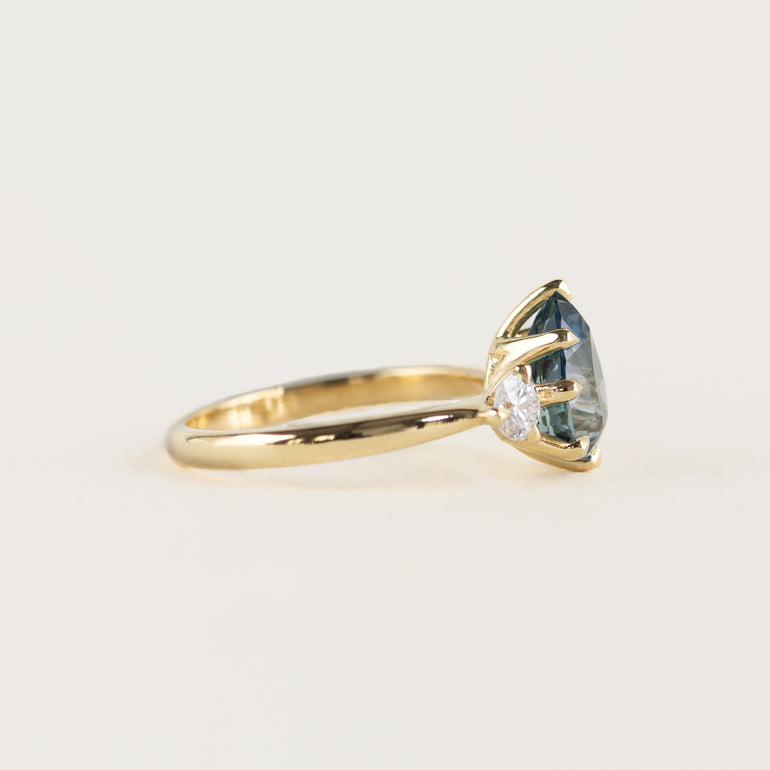 Pear Sapphire &  Diamond Engagement Ring