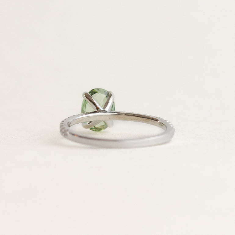 Sage Green Sapphire Engagement Ring