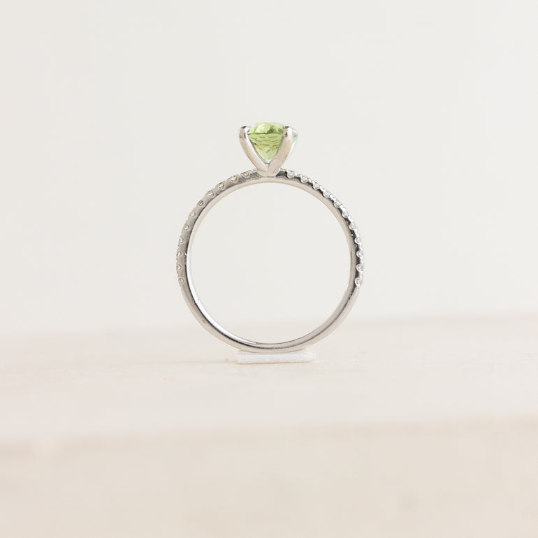 Sage Green Sapphire Engagement Ring