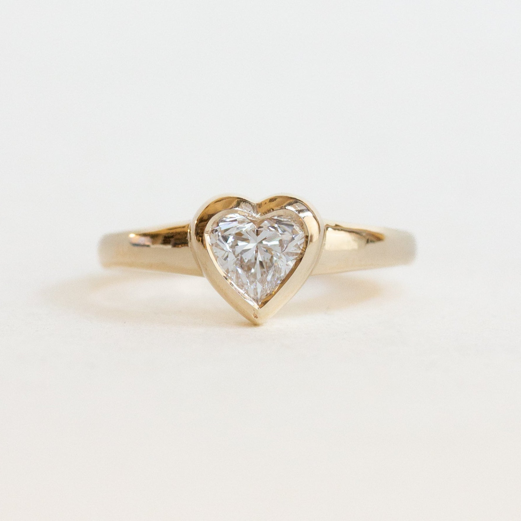 Heart Bezel Diamond Engagement Ring