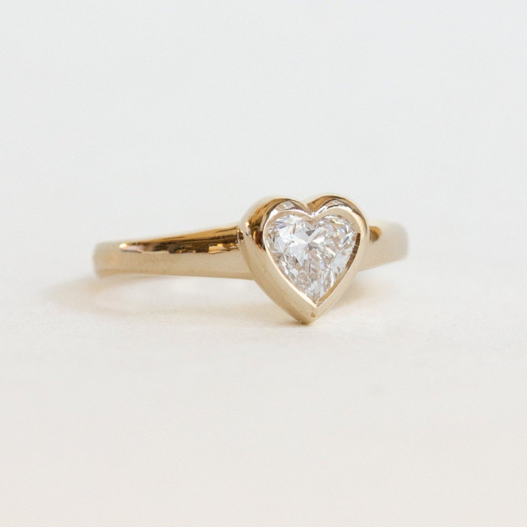 Heart Diamond Bezel Engagement Ring