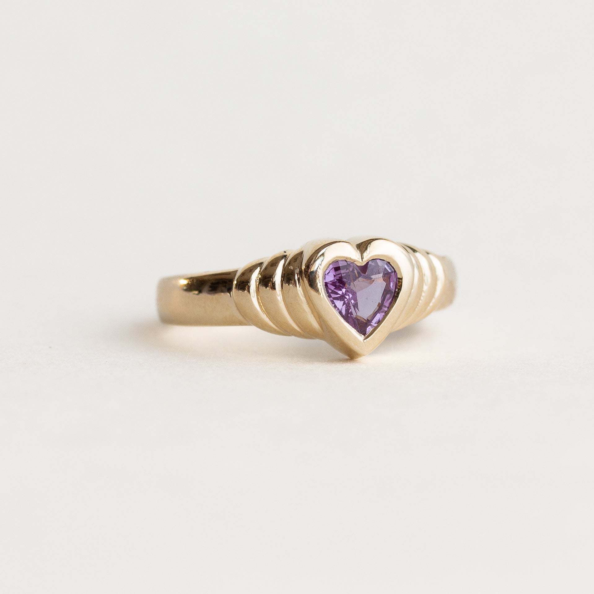 Purple Heart Sapphire Engagement Ring