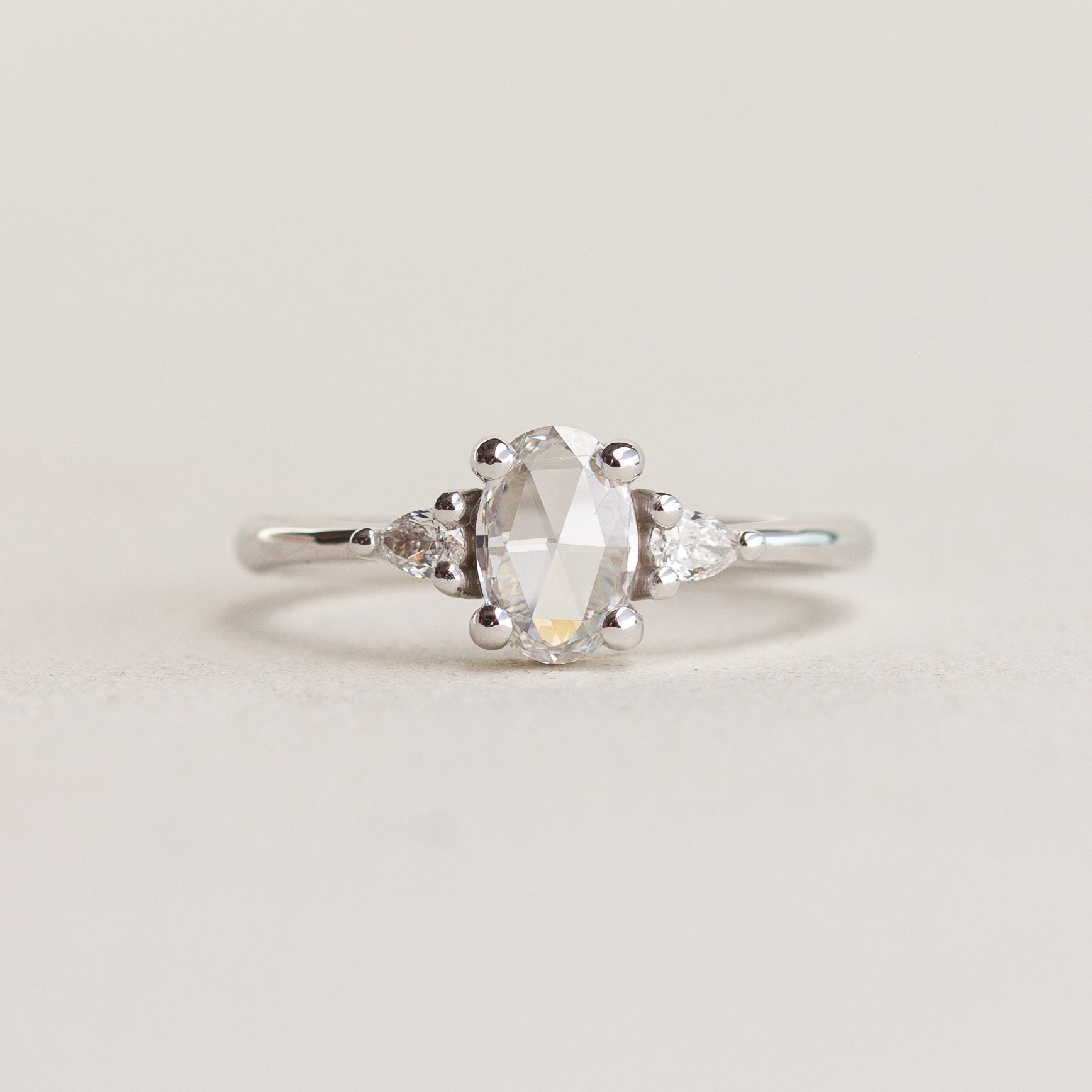 Rose-cut Lab Diamond Engagement Ring