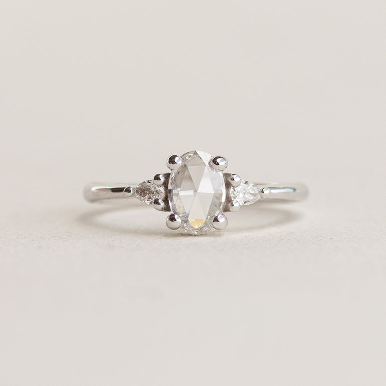 Rose-cut Lab Diamond Engagement Ring