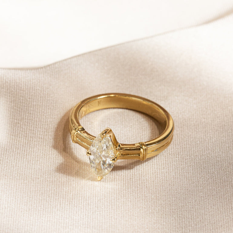 Marquise Antique Diamond Engagement Ring