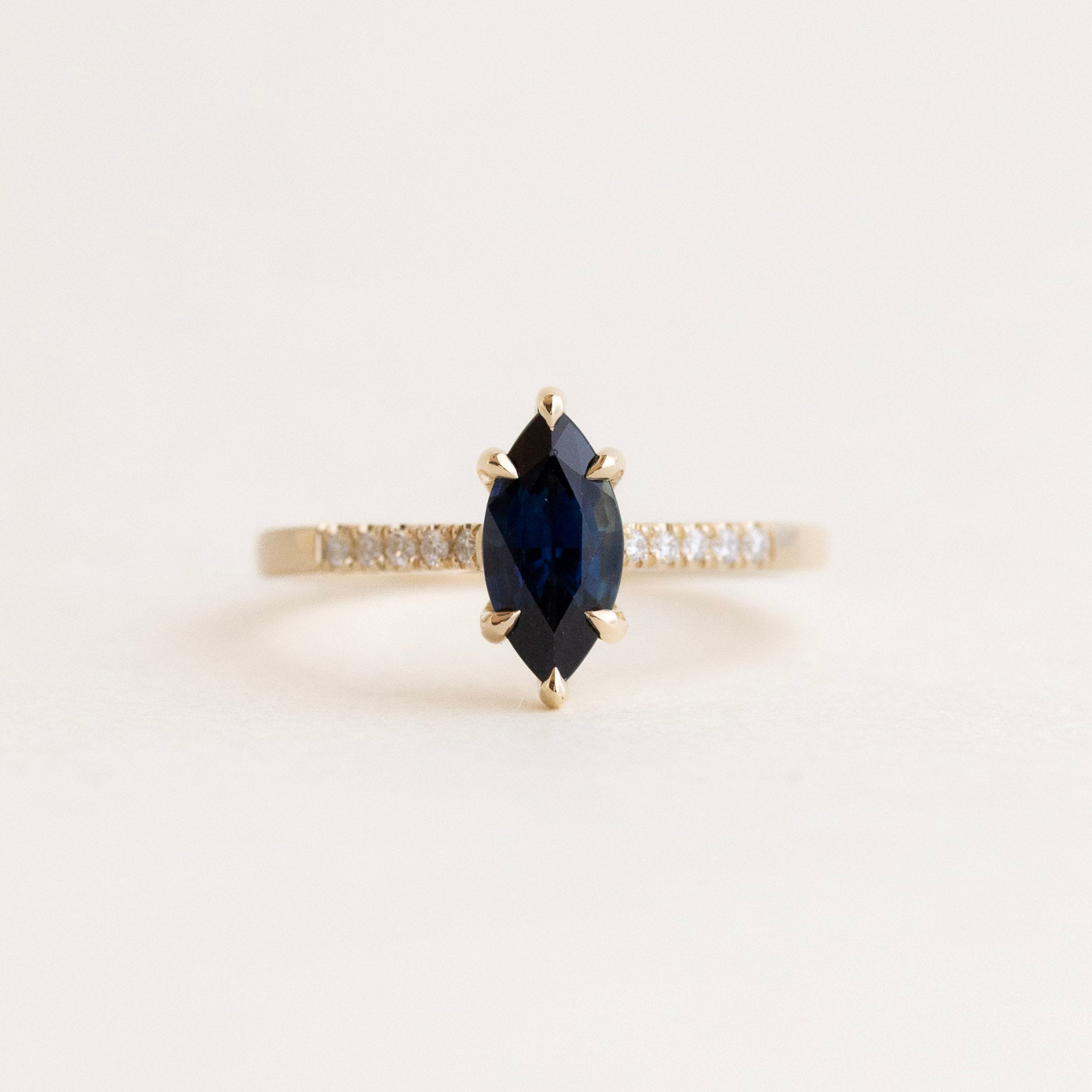 Sapphire Marquise Pave Engagement Ring