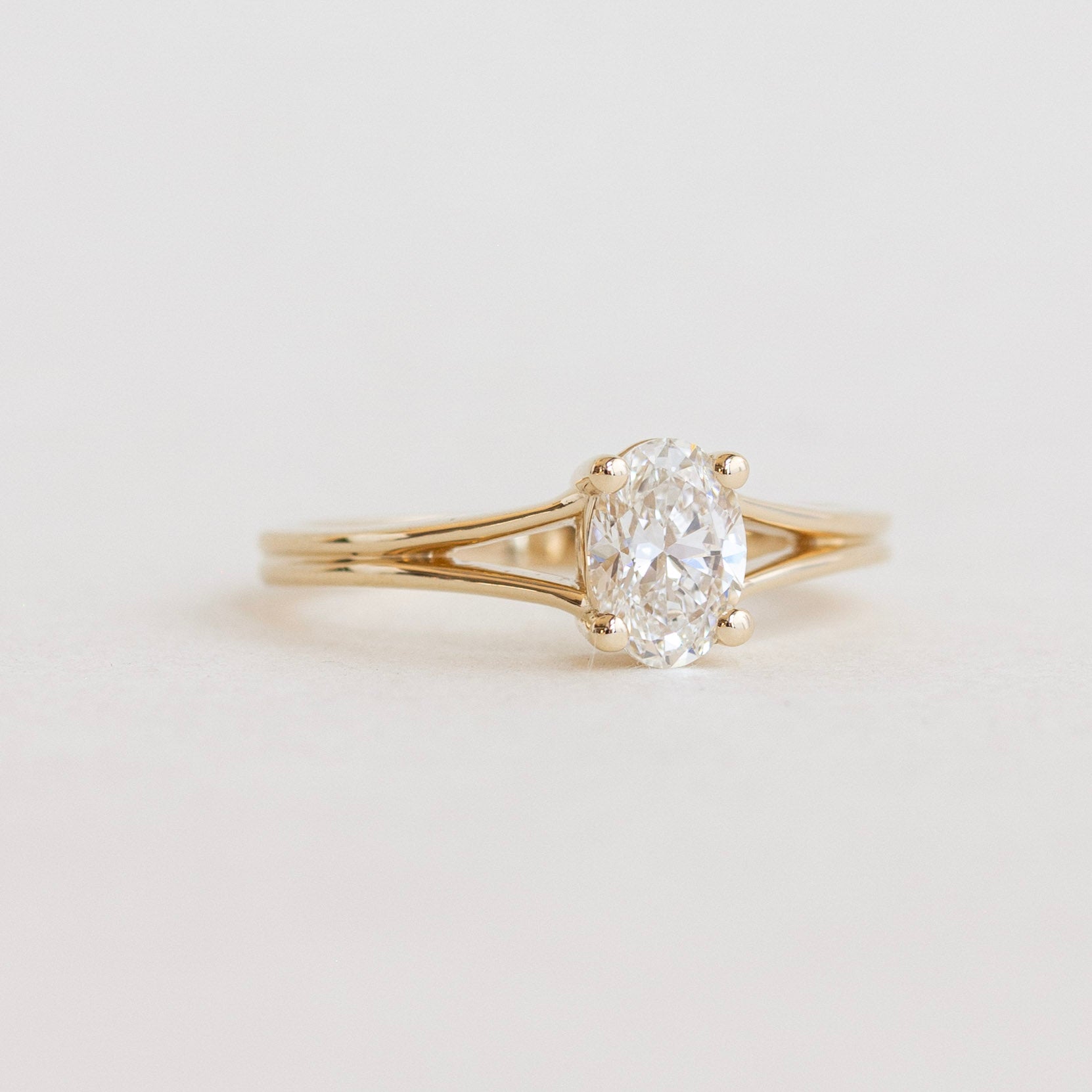 Oval Split Shank Engagement Ring