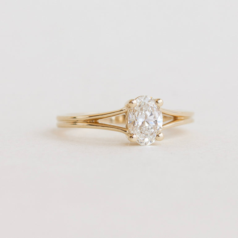 Oval Split Shank Engagement Ring