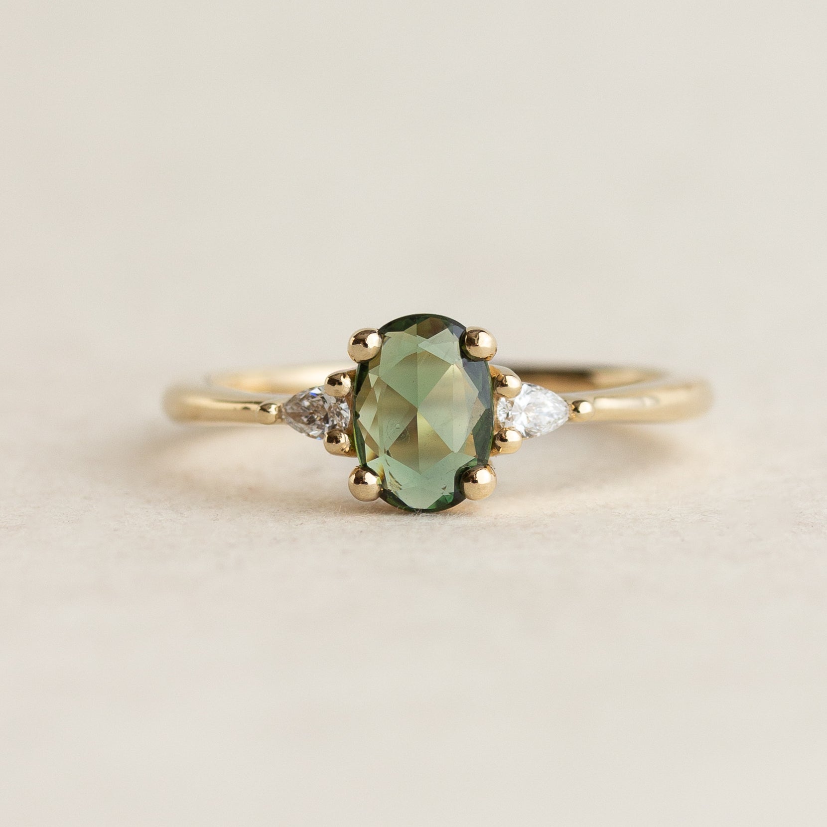 Green Sapphire Engagement Ring