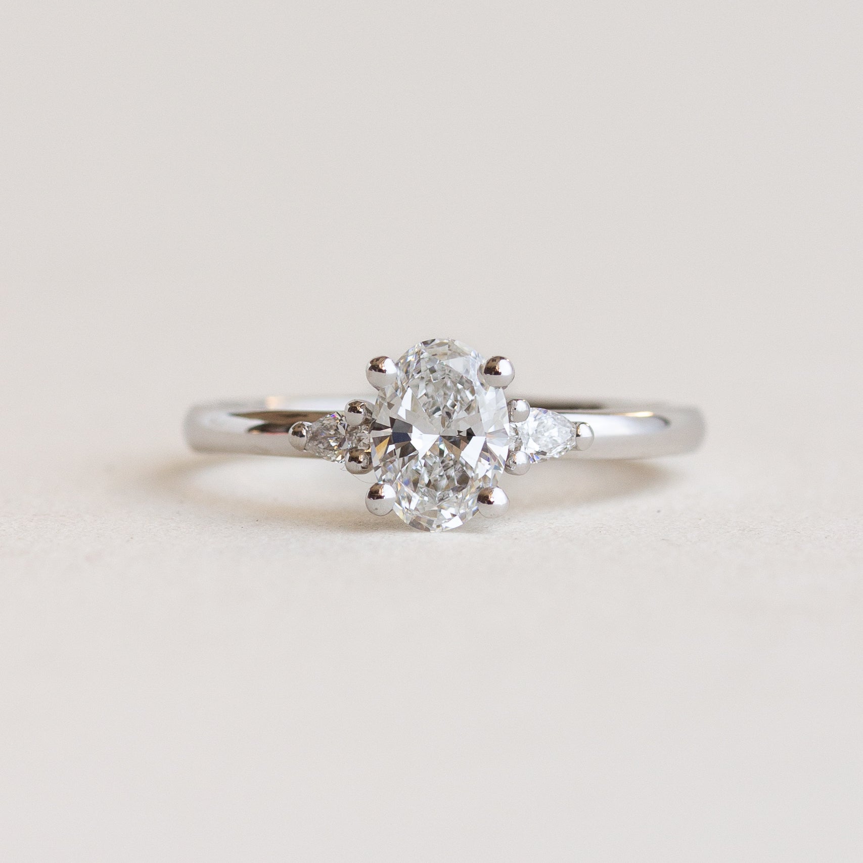 Oval Three Stone Engagement ring