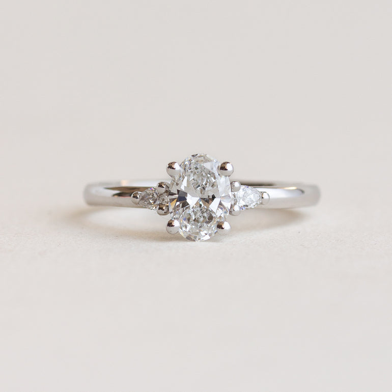 Oval Three Stone Engagement ring