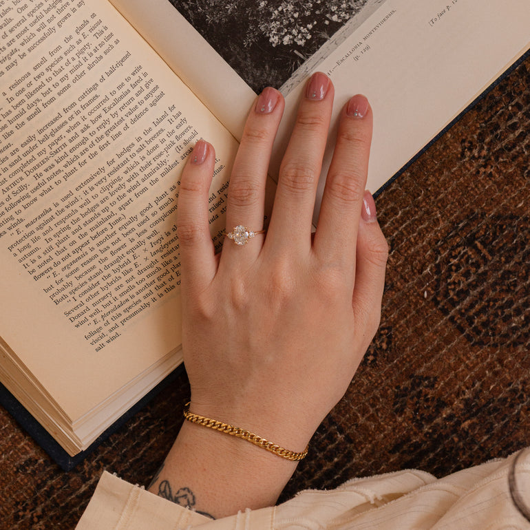 Oval Three Stone Engagement Ring