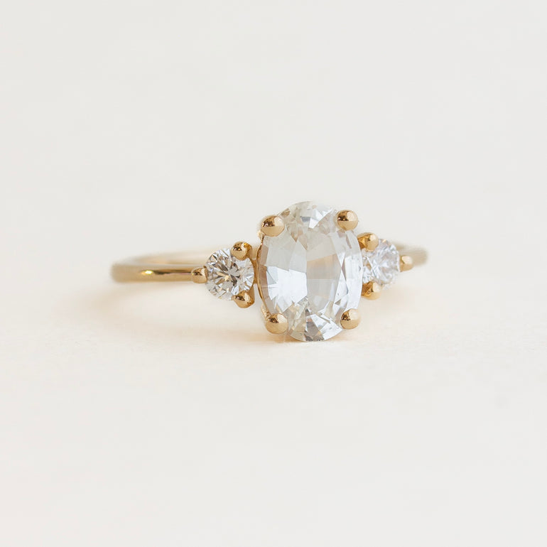 Oval White Sapphire Engagement Ring