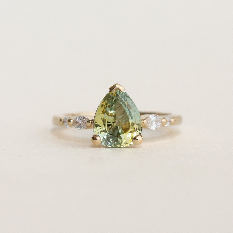 Pear Sapphire Five Stone Engagement Ring