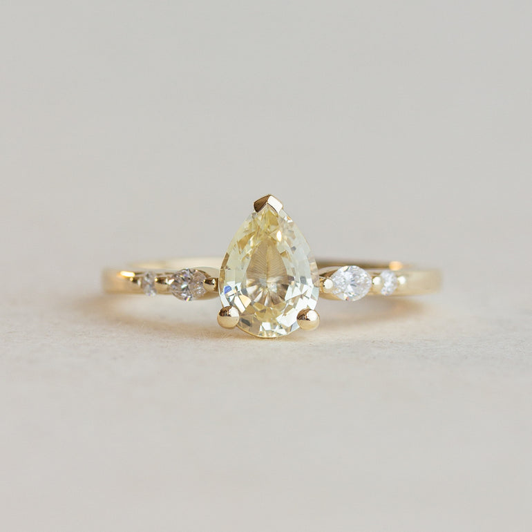 Pear Sapphire Five Stone Engagement Ring