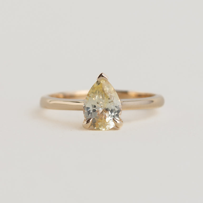 Pear Yellow Sapphire Engagement Ring