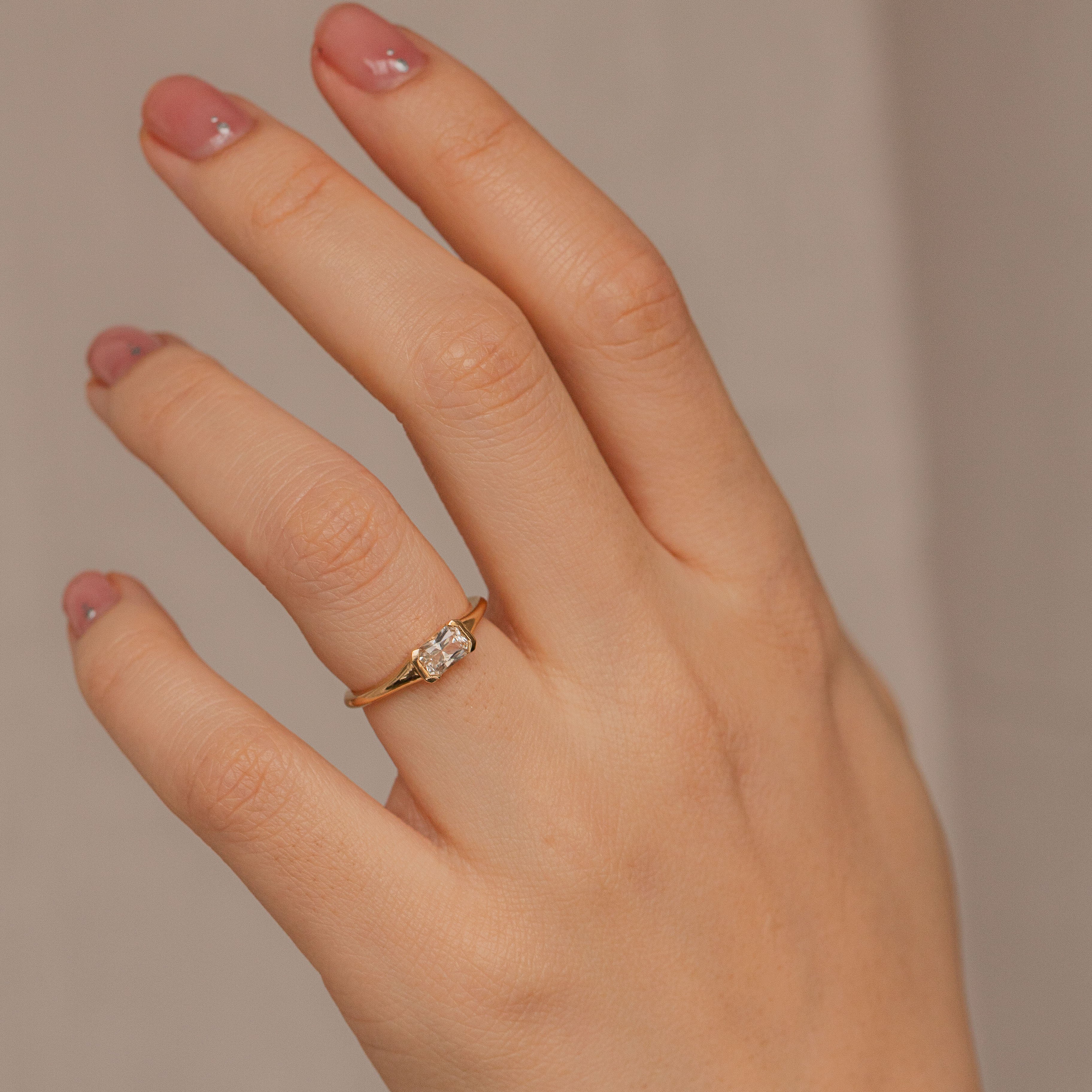 East West Radiant Cut Engagement Ring