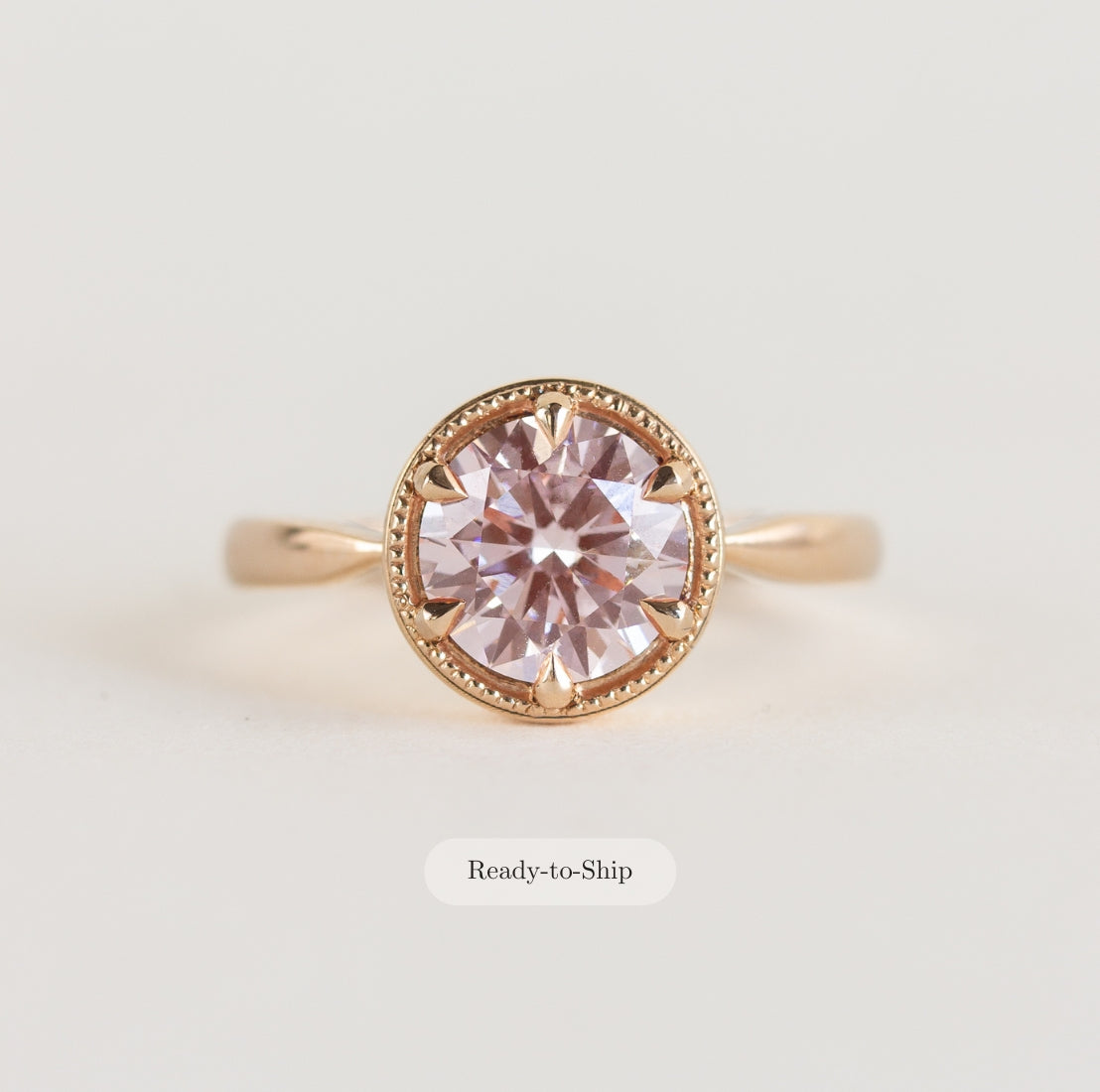 Pink Laboratory-grown Diamond Engagement Ring