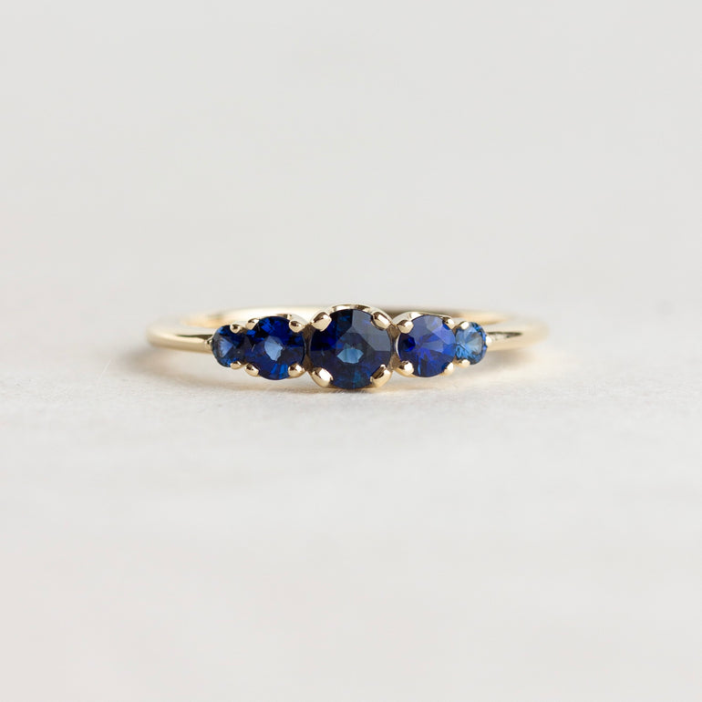 Round Five Stone Sapphire Engagement Ring