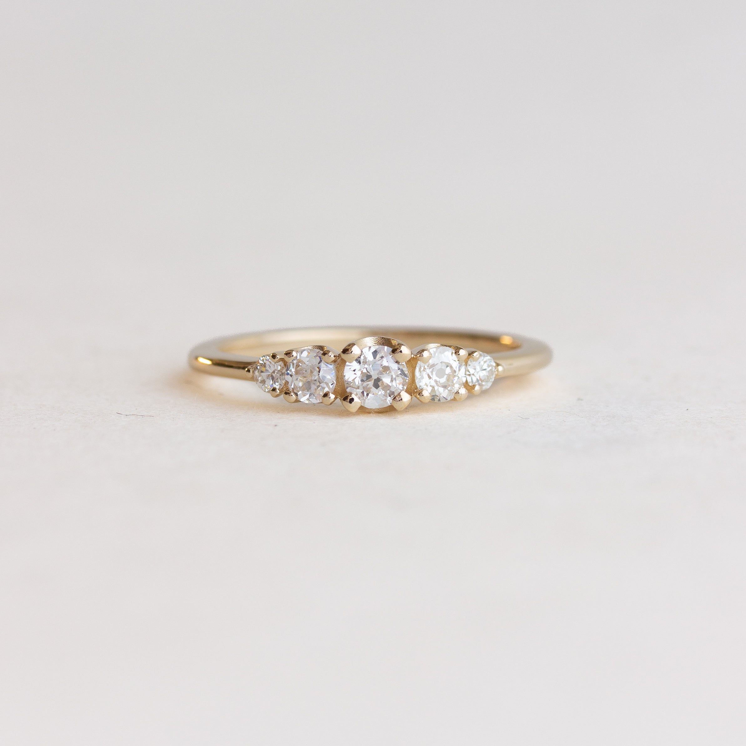 Round Five Stone Diamond Engagement Ring