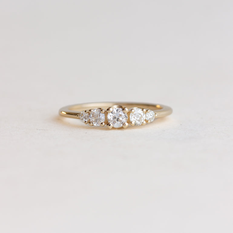 Round Five Stone Diamond Engagement Ring