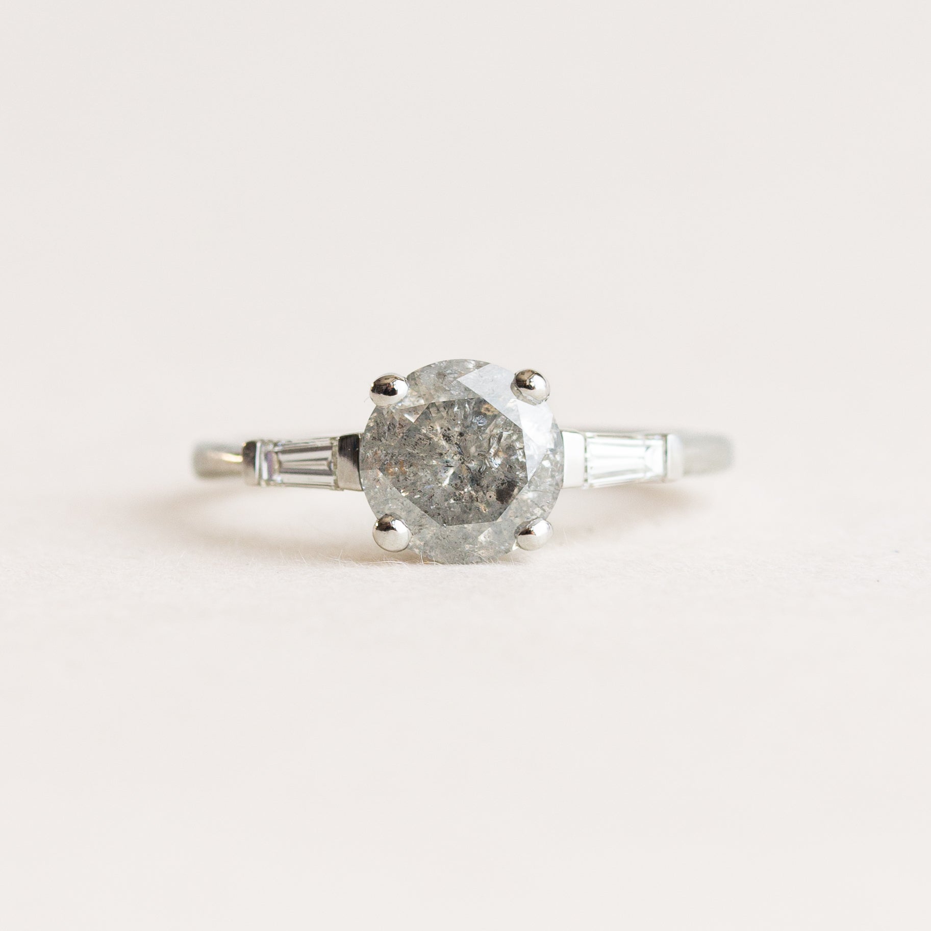 Salt and Pepper Diamond Engagement Ring