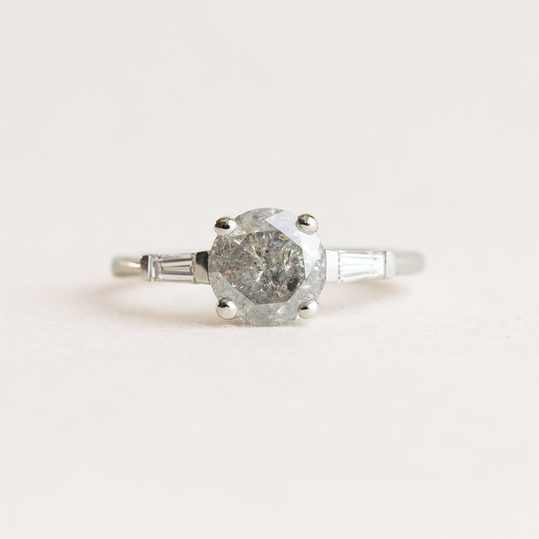 Salt and Pepper Diamond Engagement Ring