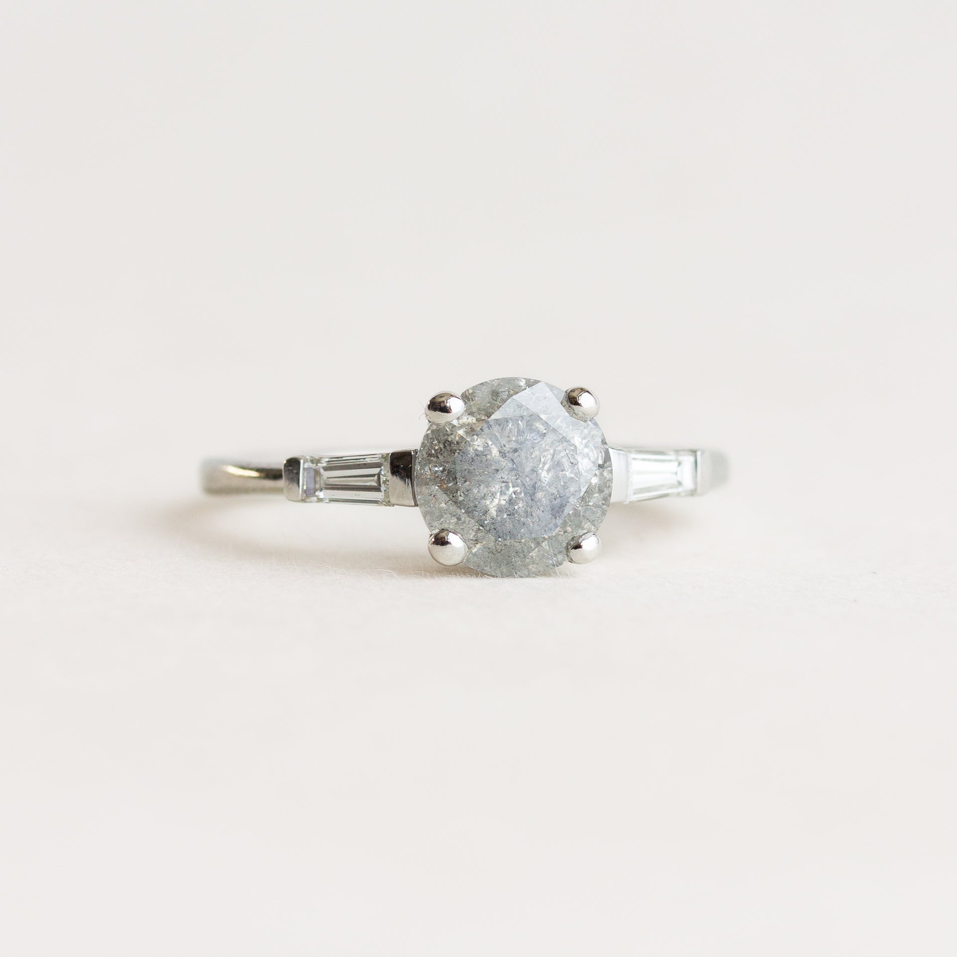 Salt and Pepper Diamond Engagement Ring