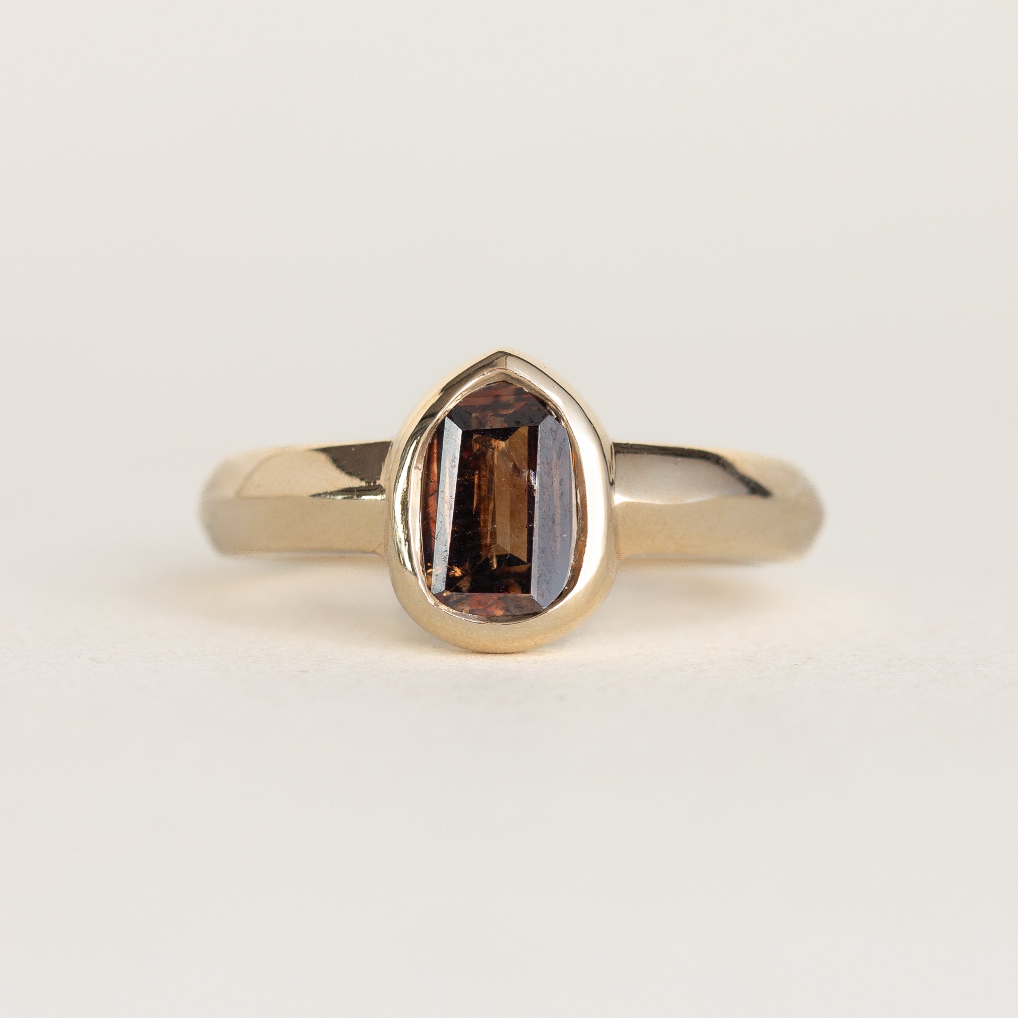 Shield-cut Fancy Brown Diamond Engagement Ring
