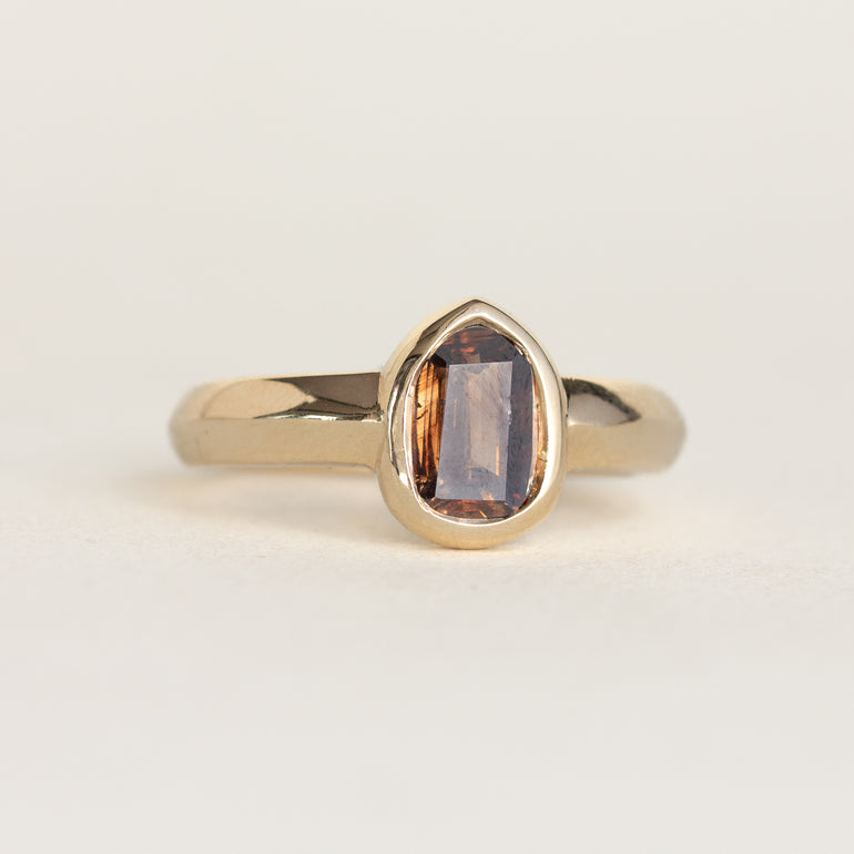 Shield-cut Fancy Brown Diamond Engagement Ring