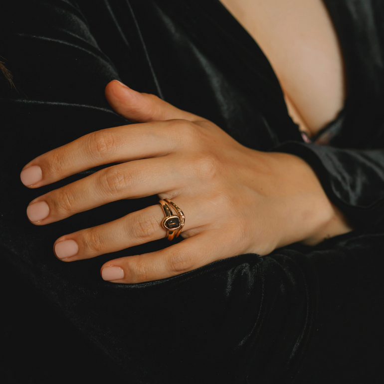 Shield-cut Fancy Brown Diamond Engagement Ring