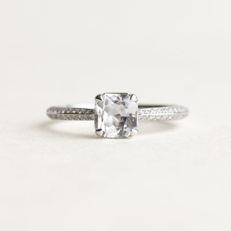 White Sapphire Engagement Ring