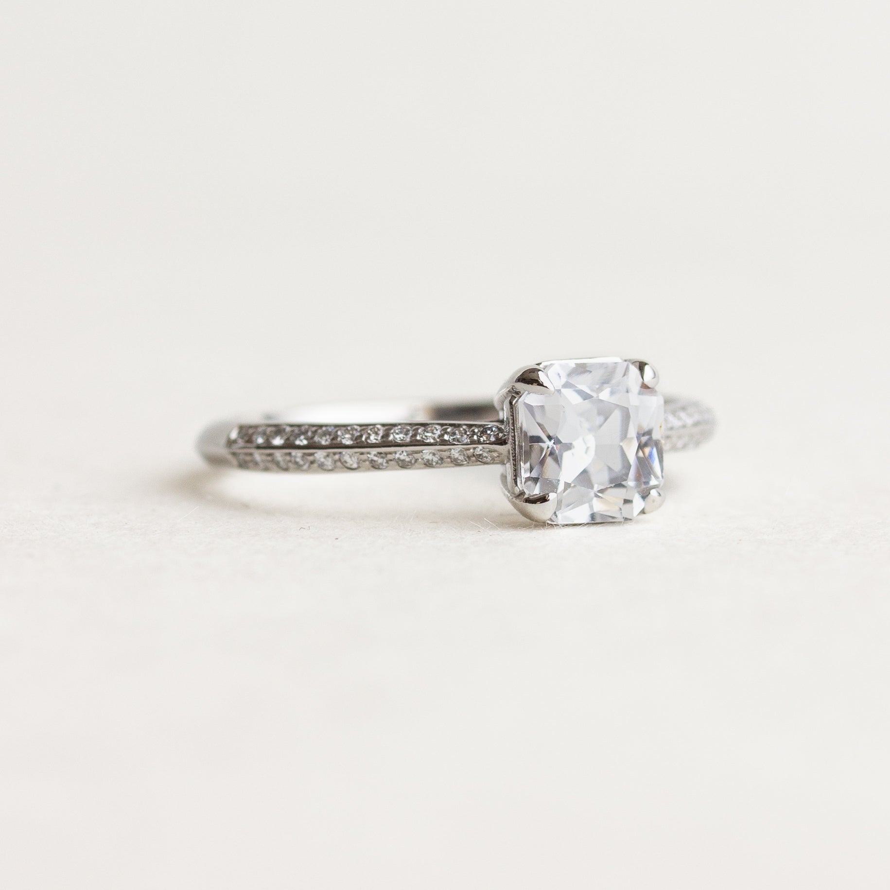 White Sapphire Engagement Ring