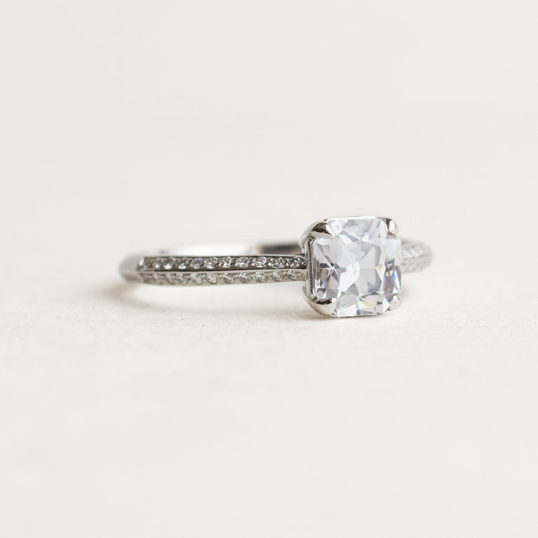 White Sapphire Engagement Ring