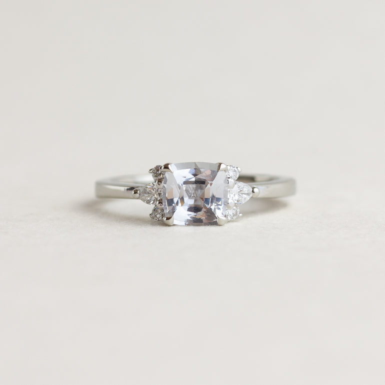 White Sapphire Engagement Ring