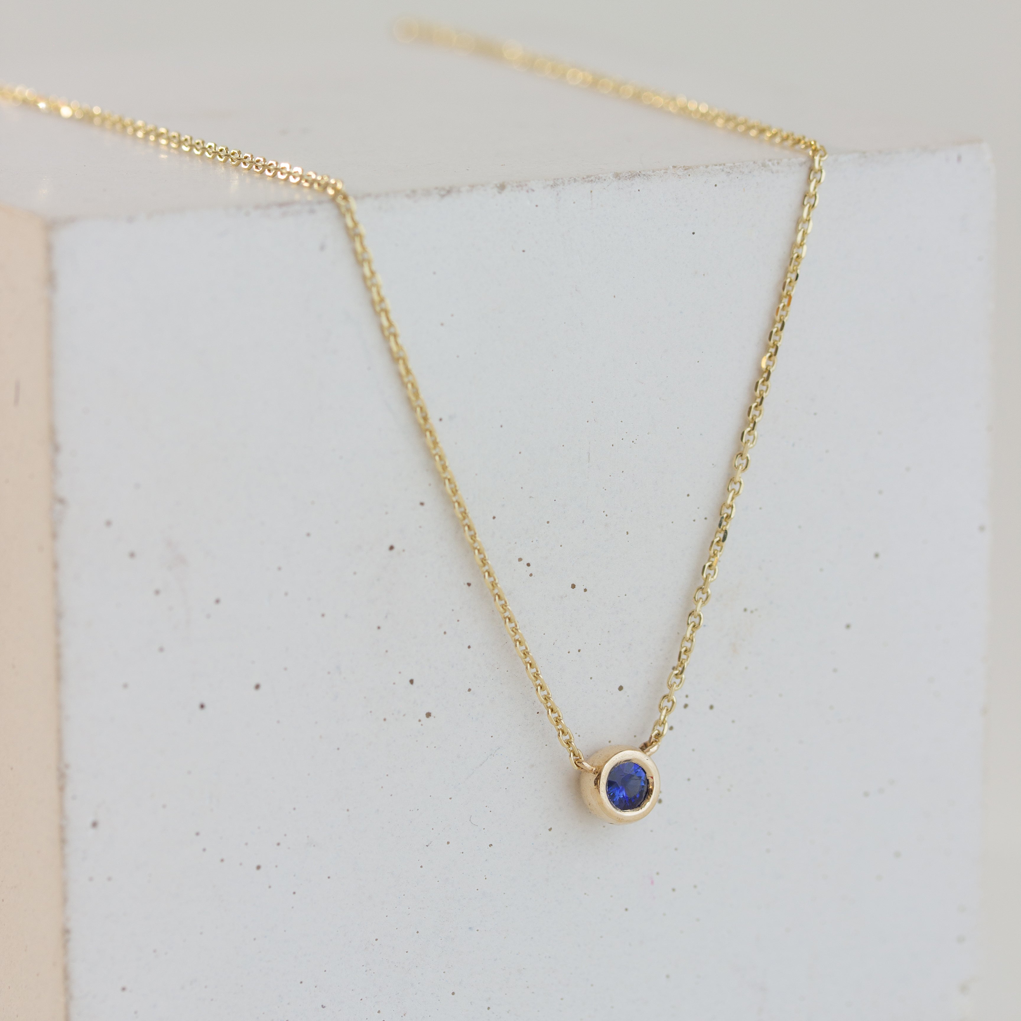 Bezel Birthstone Necklace