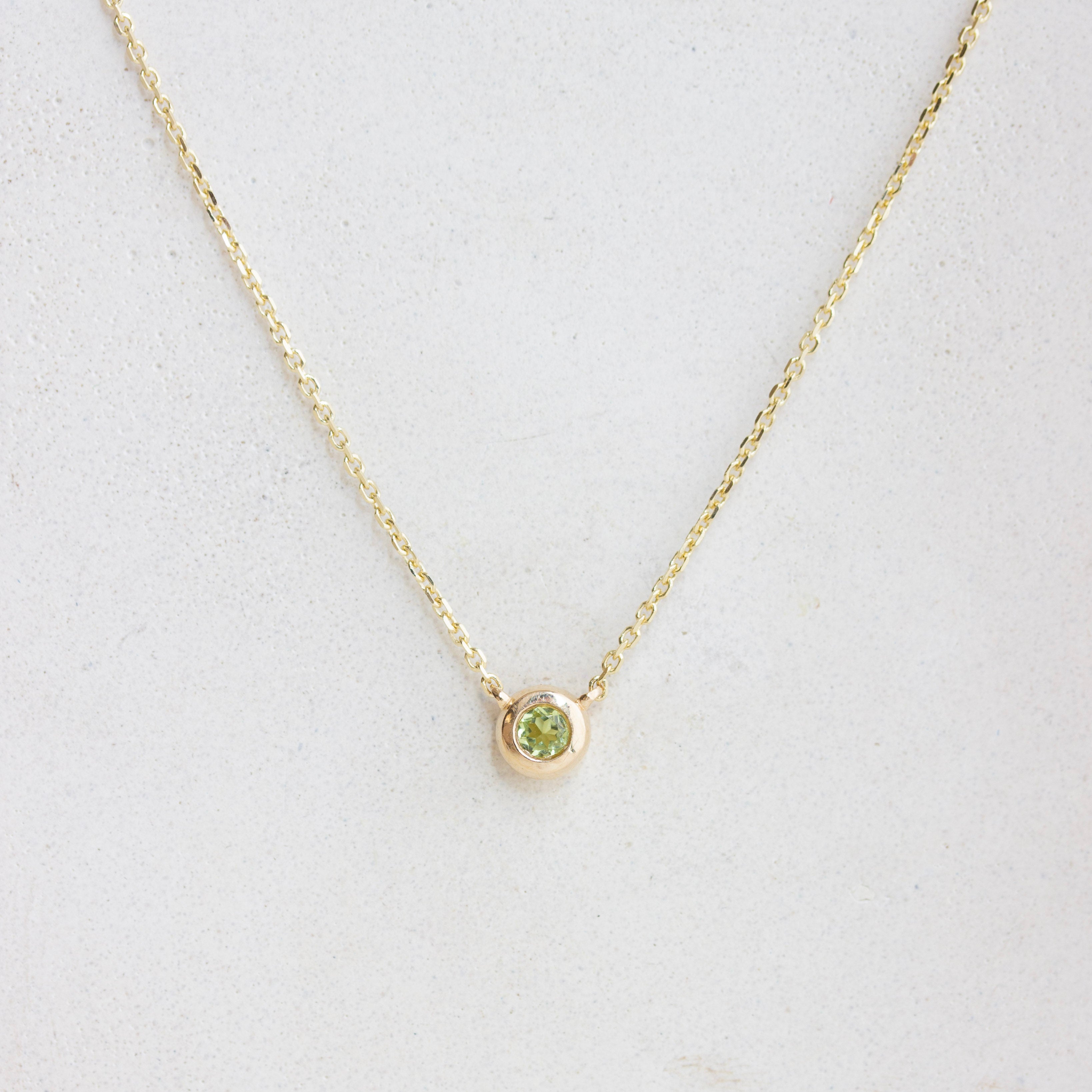 Bezel Birthstone Necklace