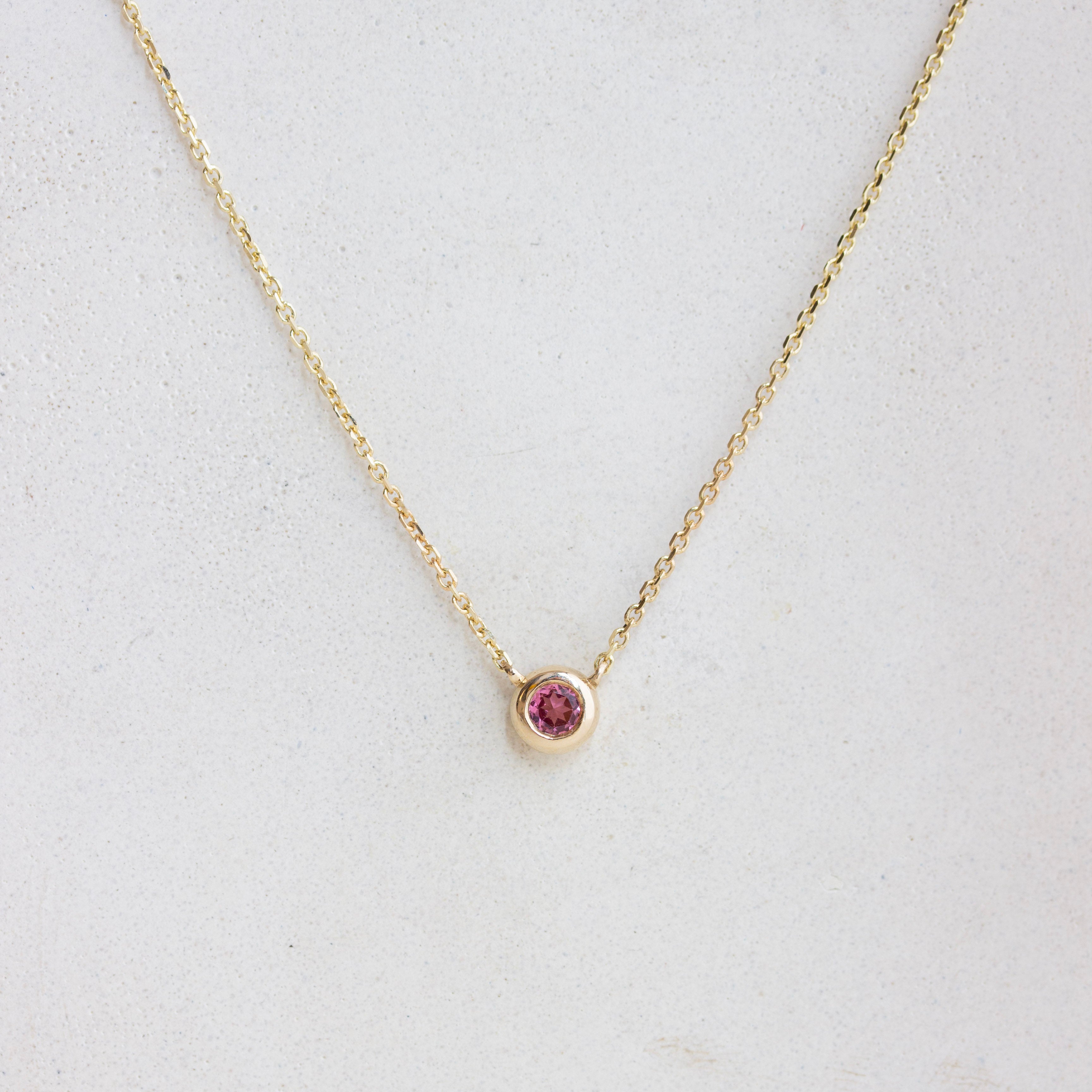 Bezel Birthstone Necklace