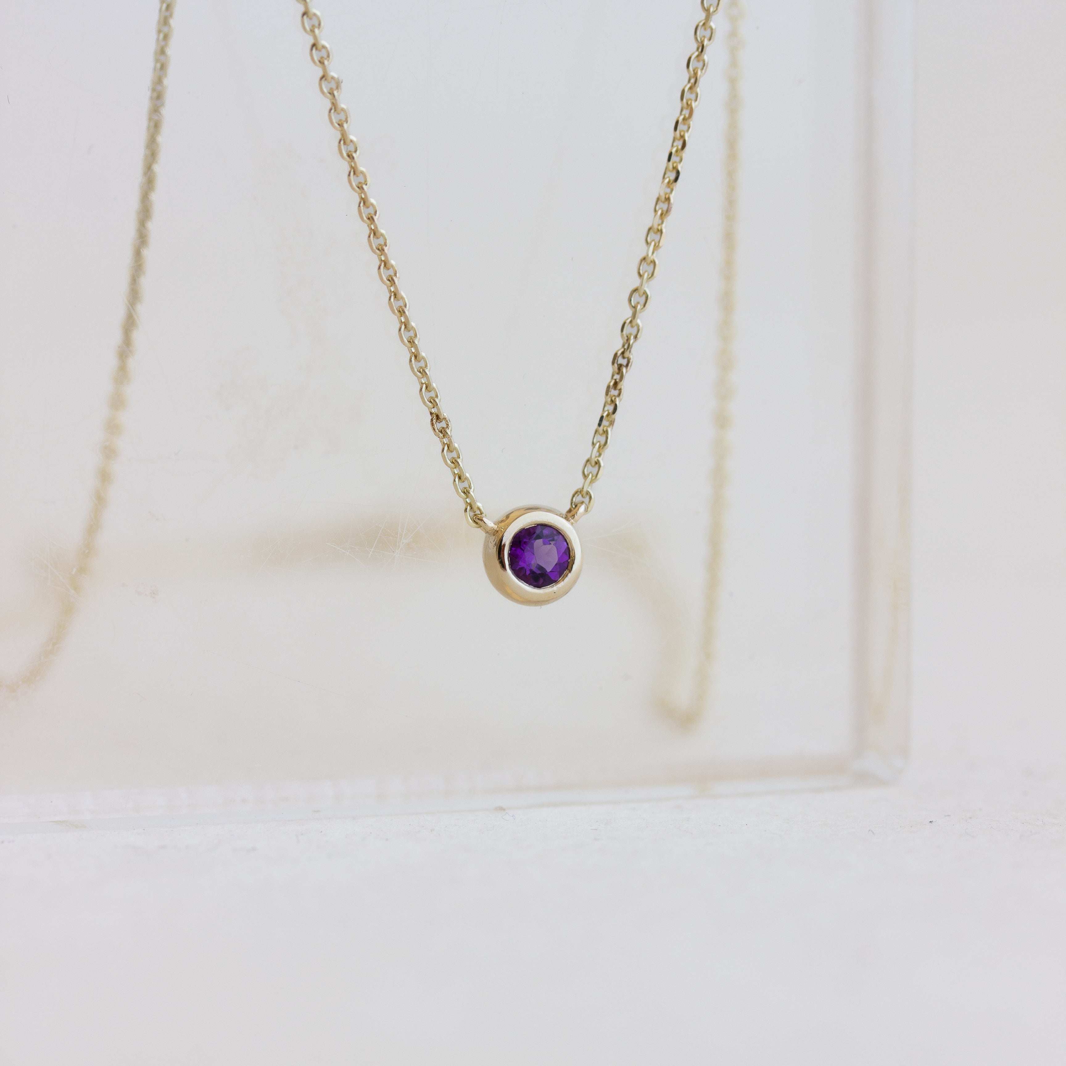 Bezel Birthstone Necklace