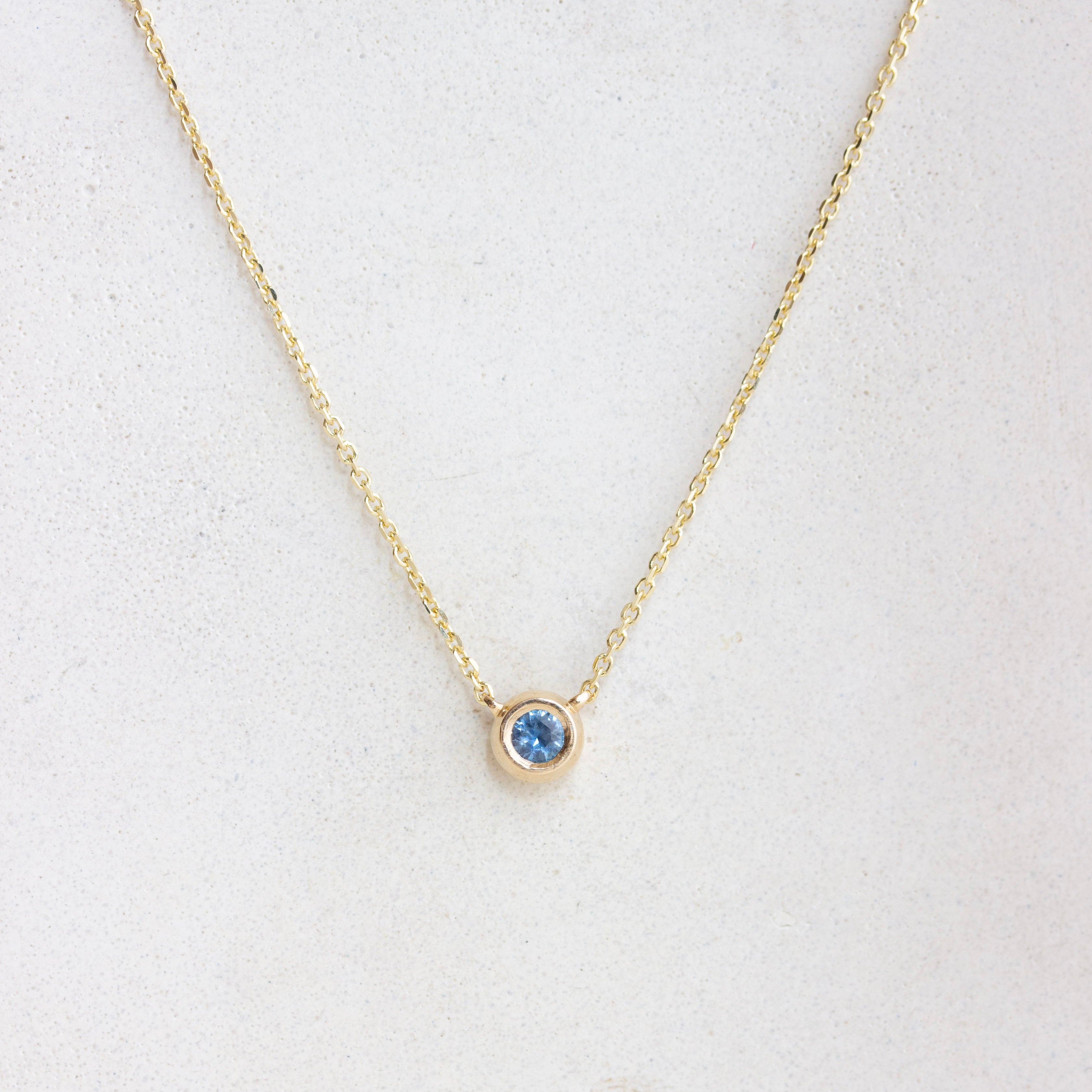 Bezel Birthstone Necklace