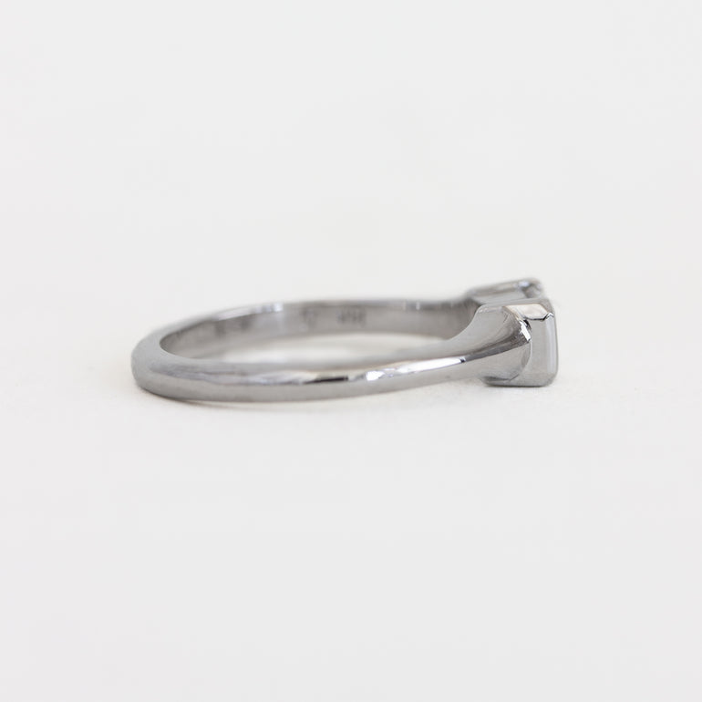 East-West Semi-Bezel Engagement Ring